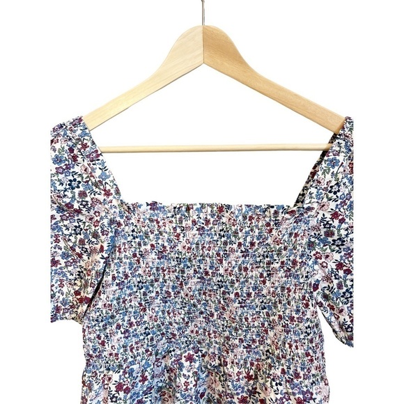 Nwt French Connection Puff Sleeve Square Neck Floral Smocked Cottagecore Blouse - Picture 4 of 8